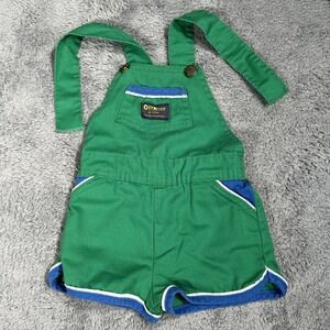 Vintage 70s OshKosh B'gosh Blue/Green Baby Bubble Romper Size 24 Months READ